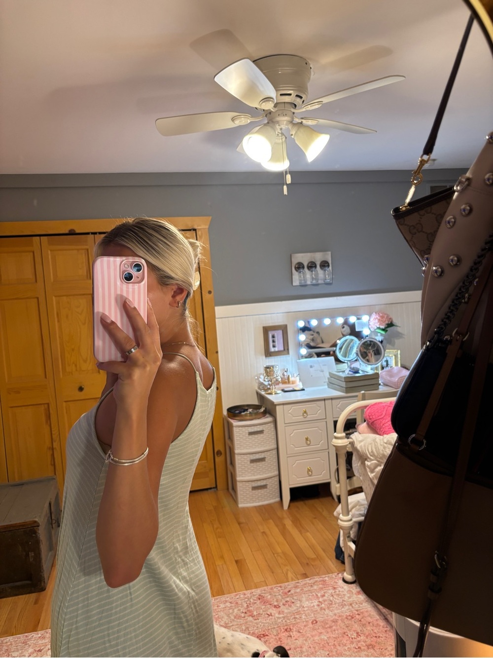 Forever 21 Mint Green Striped Mini Dress - Picture 4 of 4